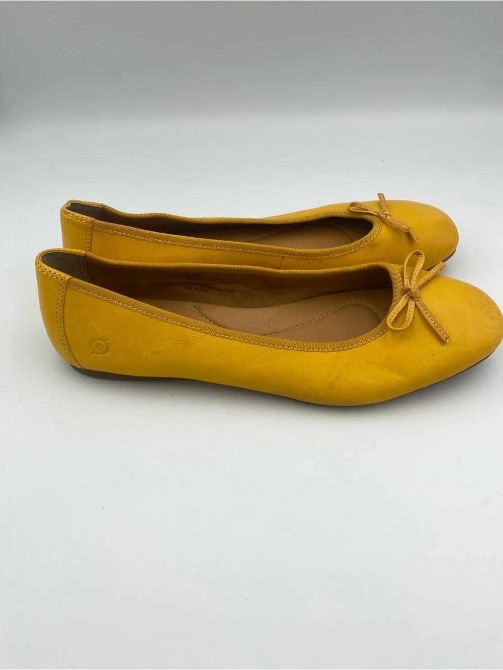 Born Women's Yellow Bow Ballet Flats
